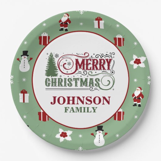 Weihnachtsabend Party Paper Teller (Vorderseite)