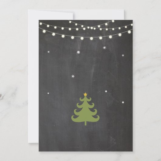 Weihnachtsabend Party Tree Lights Tree Einladung (Rückseite)
