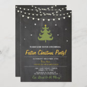 Weihnachtsabend Party Tree Lights Tree Einladung (Vorne/Hinten)