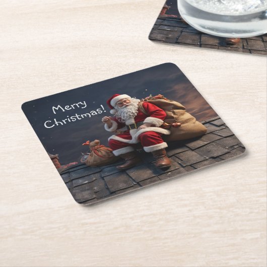 Weihnachtsabend Rechteckiger Pappuntersetzer (angewinkelt)