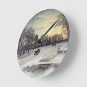 Weihnachtsabend Runde Wanduhr (Winkel)