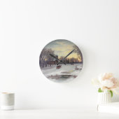 Weihnachtsabend Runde Wanduhr (Zuhause)