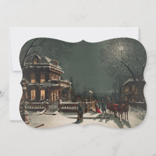 Weihnachtsabend-Schlittenfahrt Fancy Cut Weihnacht Feiertagskarte