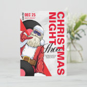 Weihnachtsabend Show Music Party Einladung (Stehend Vorderseite)