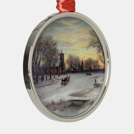 Weihnachtsabend Silbernes Ornament (Rechts)