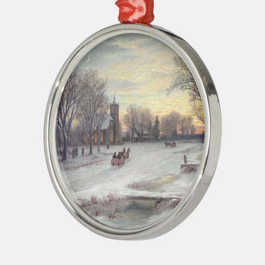 Weihnachtsabend Silbernes Ornament (Links)