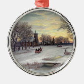 Weihnachtsabend Silbernes Ornament (Vorne)