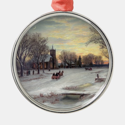 Weihnachtsabend Silbernes Ornament (Vorne)