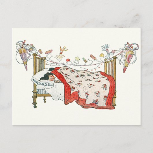 Weihnachtsabend Vintag Einladungspostkarte (Vorderseite)