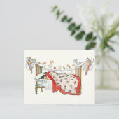 Weihnachtsabend Vintag Einladungspostkarte (Stehend Vorderseite)