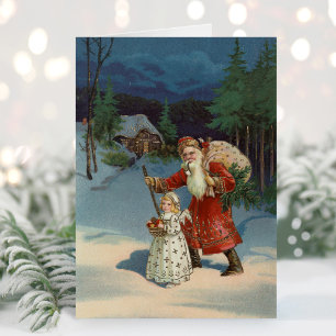 Weihnachtsabend   Vintager Urlaub Karte