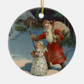 Weihnachtsabend | Vintager Urlaub Keramik Ornament (Vorne)