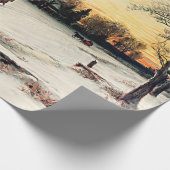 Weihnachtsabend Vintages Gemälde Geschenkpapier (Ecke)