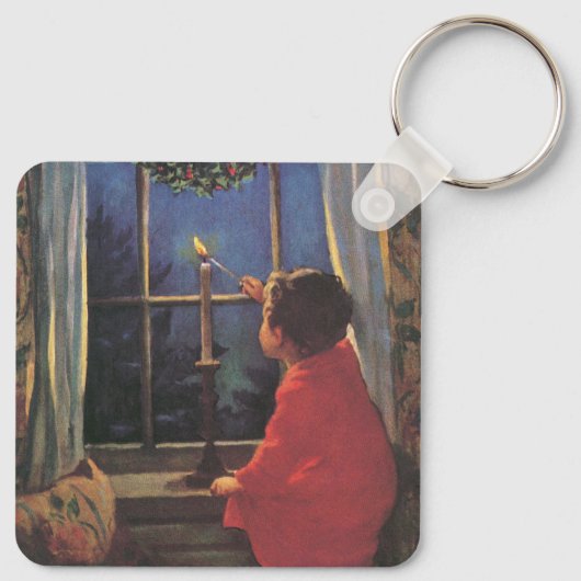 Weihnachtsabend von Jessie Willcox Smith Schlüsselanhänger (Rückseite)