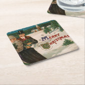 Weihnachtsabend Walk Weihnachten Rechteckiger Pappuntersetzer (angewinkelt)