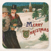 Weihnachtsabend Walk Weihnachten Rechteckiger Pappuntersetzer (Vorderseite)