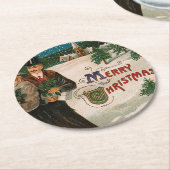 Weihnachtsabend Walk Weihnachten Runder Pappuntersetzer (Angewinkelt)