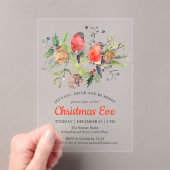 Weihnachtsabend Wasserfarbe Bullfinch Blumenkohl Acryleinladungen (Insitu (Handheld))