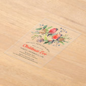 Weihnachtsabend Wasserfarbe Bullfinch Blumenkohl Acryleinladungen (Ablage )