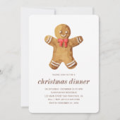 Weihnachtsabend Wasserfarbe Lebkuchen Mann Einladung (Vorderseite)