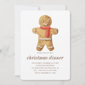 Weihnachtsabend Wasserfarbe Lebkuchen Mann Einladung (Vorderseite)