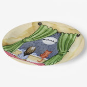 Weihnachtsabend Wasserfarbe Niedlich Kind & Kiteka Pappteller (Schrägansicht)