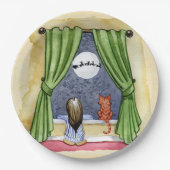 Weihnachtsabend Wasserfarbe Niedlich Kind & Kiteka Pappteller (Vorderseite)