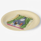 Weihnachtsabend Wasserfarbe Niedlich Kind & Kiteka Pappteller (Schrägansicht)