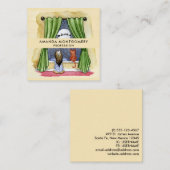 Weihnachtsabend Wasserfarbe Niedlich Kind & Kiteka Quadratische Visitenkarte (Vorne/Hinten)