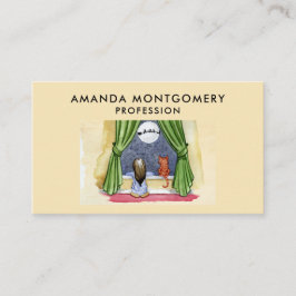 Weihnachtsabend Wasserfarbe Niedlich Kind & Kiteka Visitenkarte