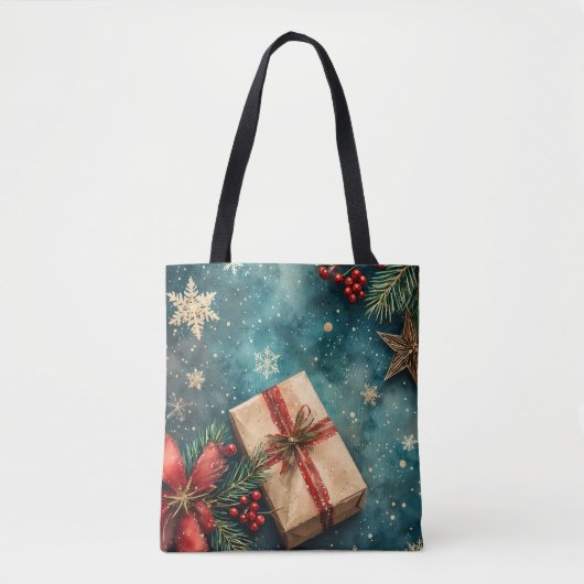 Weihnachtsabend Wasserfarbe Tasche (Vorderseite)