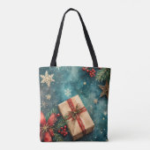 Weihnachtsabend Wasserfarbe Tasche (Rückseite)