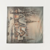 Weihnachtsabend-Weihnachtsband Wandteppich (Vorderseite (Horizontal))