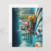 Weihnachtsabend-Weihnachtskarte Santa Express Begleitkarte (Vorne/Hinten)