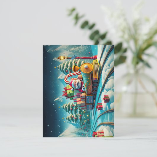 Weihnachtsabend-Weihnachtskarte Santa Express Begleitkarte (Stehend Vorderseite)