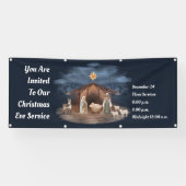 Weihnachtsabend Weihnachtskrippe Christliche Kirch Banner (Horizontal)