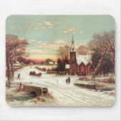 Weihnachtsabend Winter Szene Mousepad (Vorne)