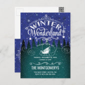 Weihnachtsabend Winter Wunderland Script einladen Postkarte (Vorne/Hinten)