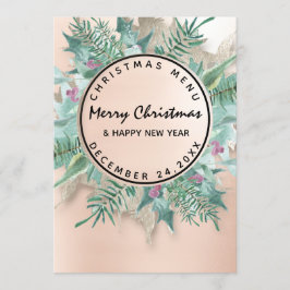 Weihnachtsabend Wintermenü Blush Bloral Menükarte