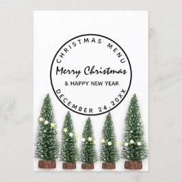 Weihnachtsabend Wintermenü Heller Grüner Baum Menükarte