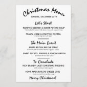 Weihnachtsabend Wintermenü Heller Grüner Baum Menükarte (Rückseite)