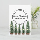 Weihnachtsabend Wintermenü Heller Grüner Baum Menükarte (Stehend Vorderseite)
