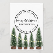 Weihnachtsabend Wintermenü Heller Grüner Baum Menükarte (Vorderseite)