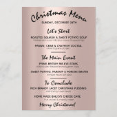 Weihnachtsabend Wintermenü Rose Grün Menükarte (Rückseite)