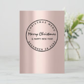 Weihnachtsabend Wintermenü Rose Moderne Menükarte (Stehend Vorderseite)