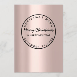 Weihnachtsabend Wintermenü Rose Moderne Menükarte