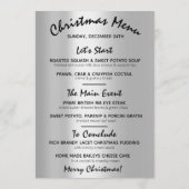 Weihnachtsabend Wintermenü Silver Floral Menükarte (Rückseite)