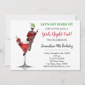 Weihnachtsabend zum Geburtstag: Lasst uns aufwache Einladung (Vorderseite)