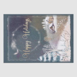 Weihnachtsabende Winter Seidenpapier