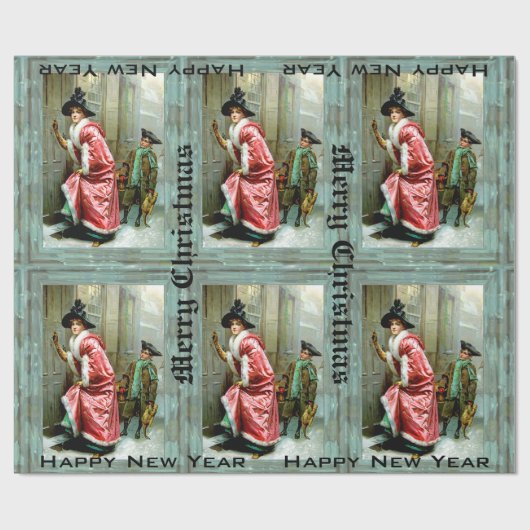 Weihnachtsabendessen elegantes viktorianisches 15' geschenkpapier (Flach)